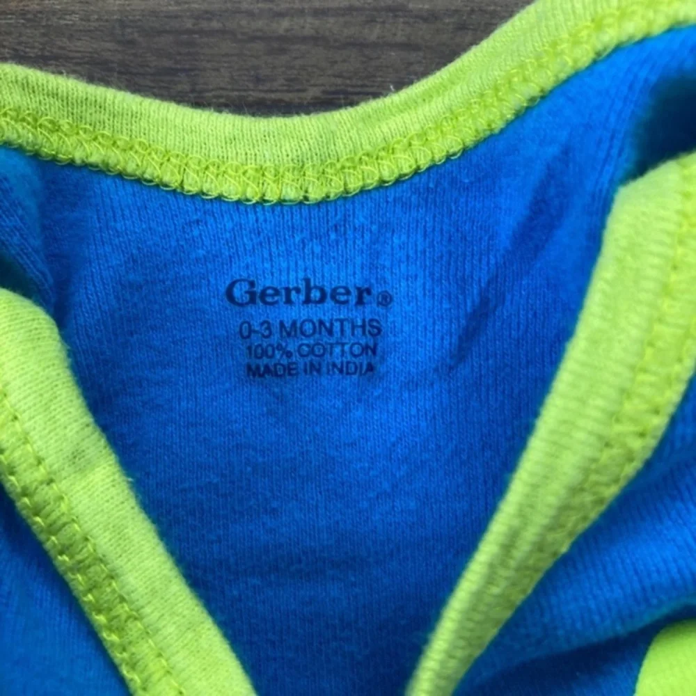 Gerber Blue and Green Baby Onesie